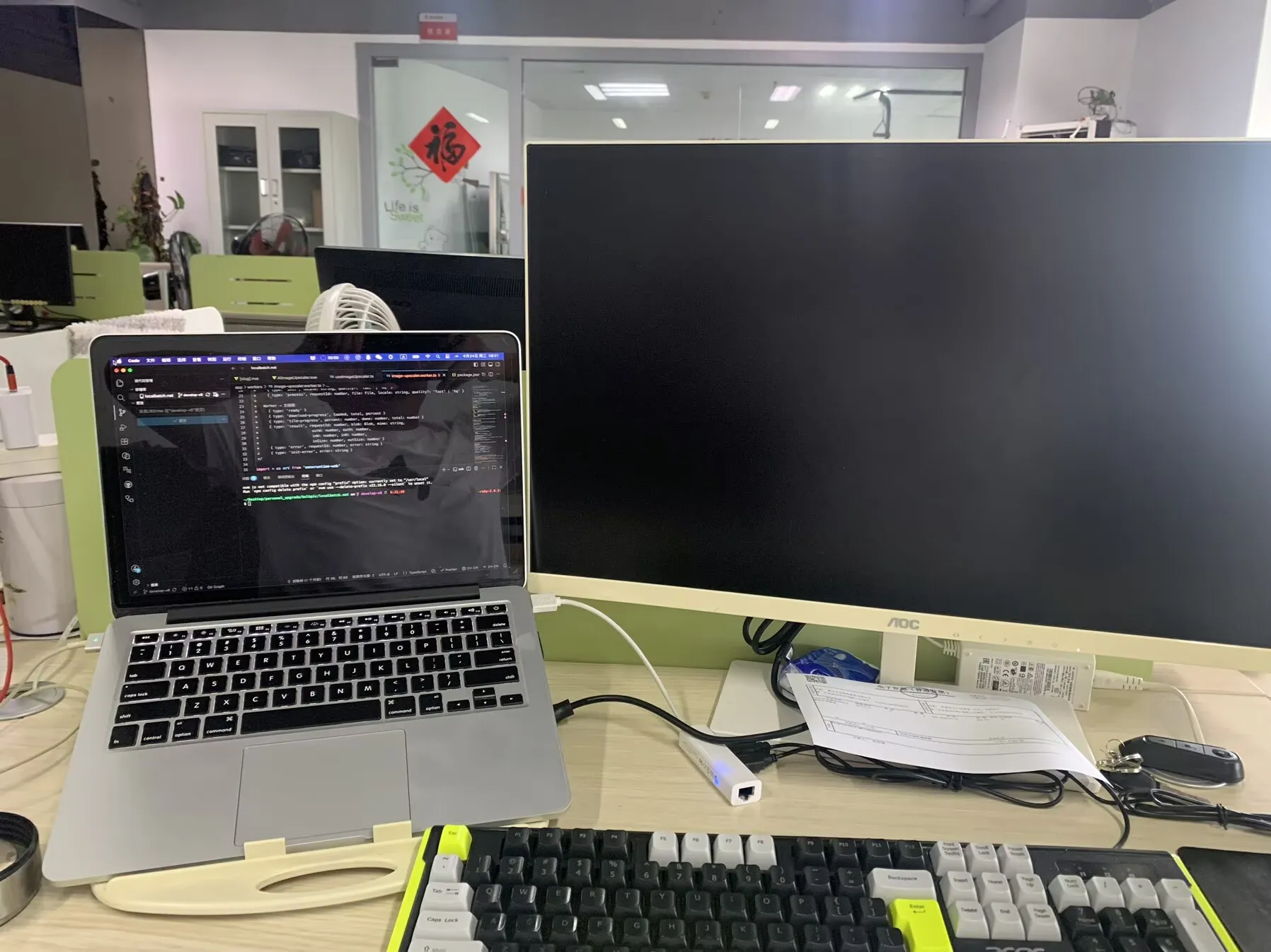 External monitor showing display issue after forced macOS upgrade